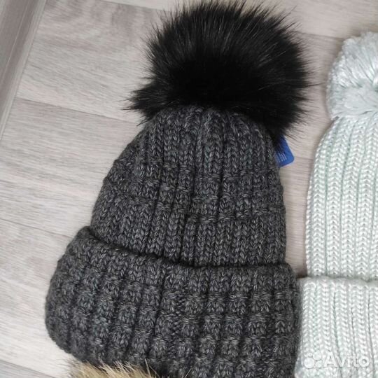 Новая шапка женская теплая бини вязанная