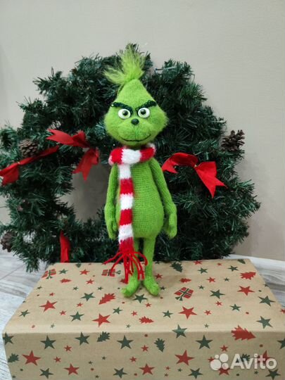 Игрушка вязаная Гринч