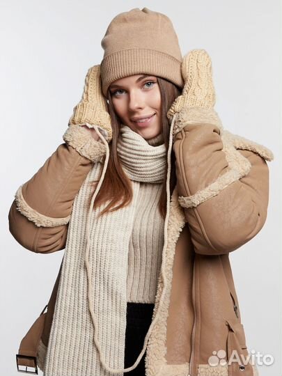 Двойная теплая шапка мелкой вязки Шапки Оптом