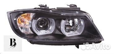 Фары BMW E90 ангельские глазки биксенон
