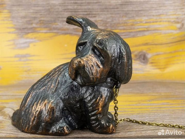 Статуэтка собака щенок клеймо СССР (без часов)