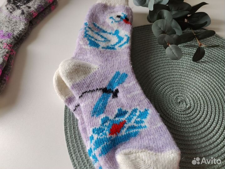 Носки теплые Новые 25 размер шерстяные вязаные