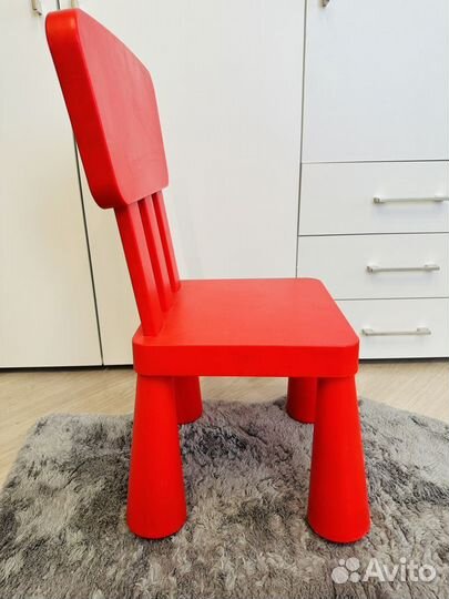 Детский стул IKEA маммут красный б/у