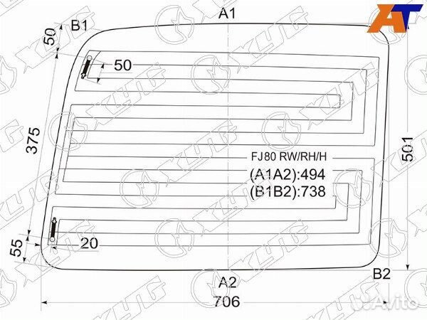 Стекло заднее toyota land cruiser 80