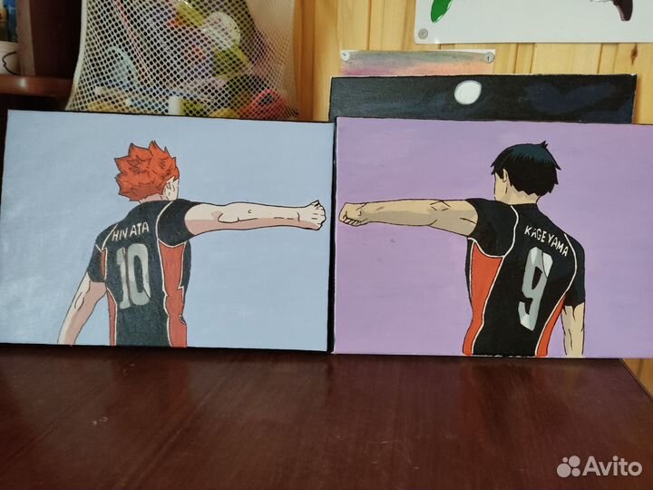 Картина акрилом по аниме Haikyu Волейбол
