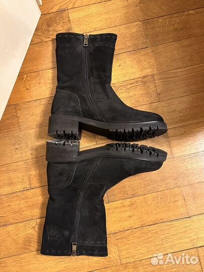 Замшевые зимние черные сапоги Kiss moon, 39