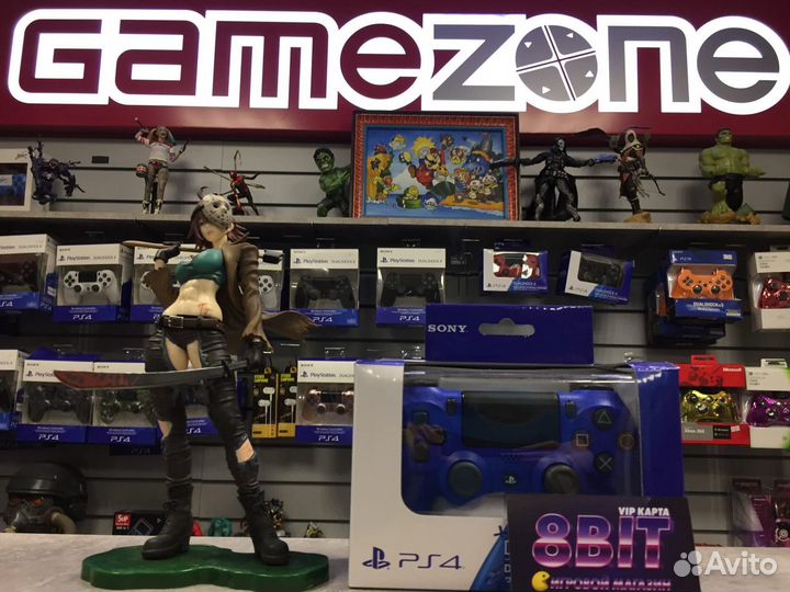 Джойстик PS4 V2 синий + наушники Samsung Galaxy