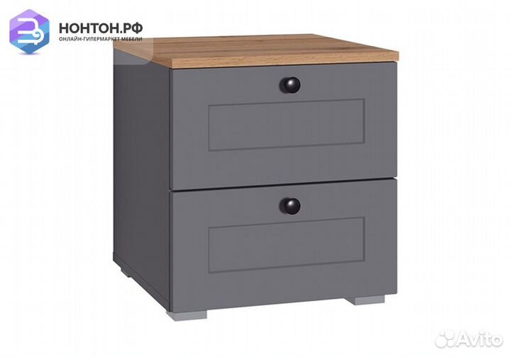 Тумба прикроватная Остин 16.152 серый графит / дуб