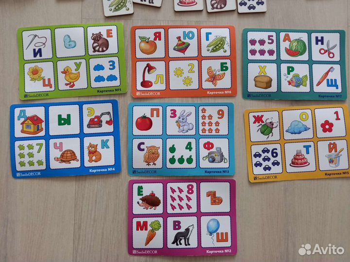 Деревянное лото буквы и цифры