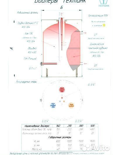 Бойлер водонагреватель косвенник 500л, 2300л в час