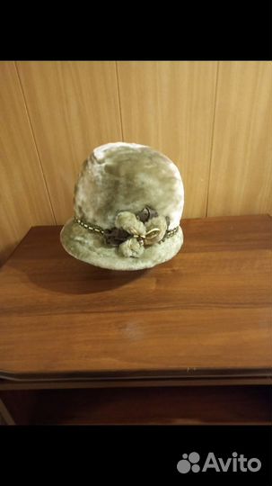 Шапка - шляпа, женская, мутон