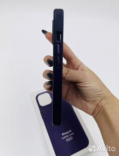 Кожанный чехол для iPhone 14 Leather Case MagSafe