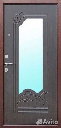 Дверь входная металлическая с зеркалом