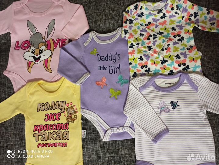 Боди для девочки с длинным рукавом (0-3 месяца)