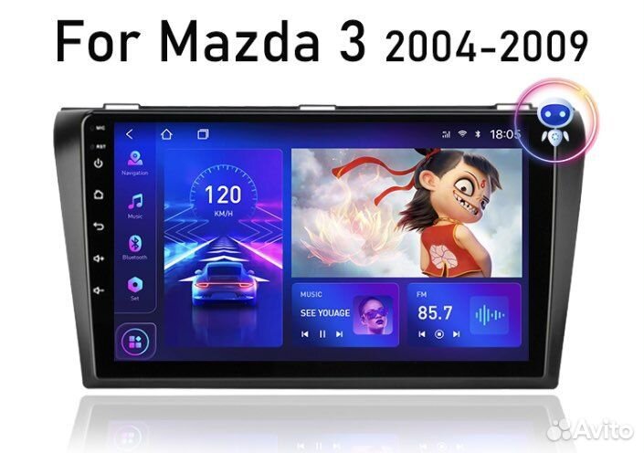 Андроил магнитола для Mazda 3 2004-2009г / Мазда