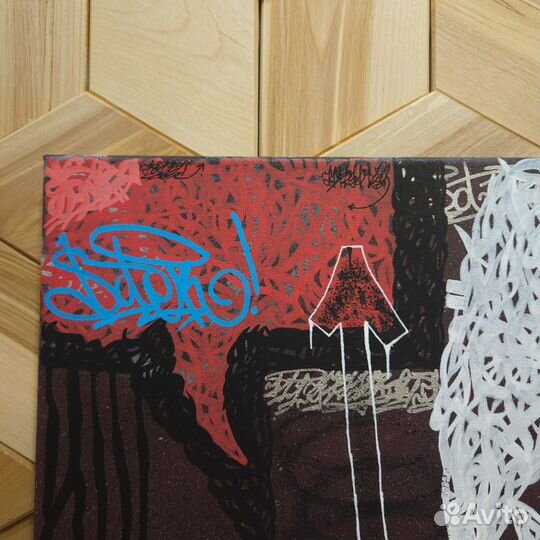 Картина окрилом на холсте граффити,калиграфия