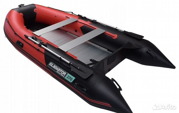 Лодка gladiator C370AL (красно-черная)