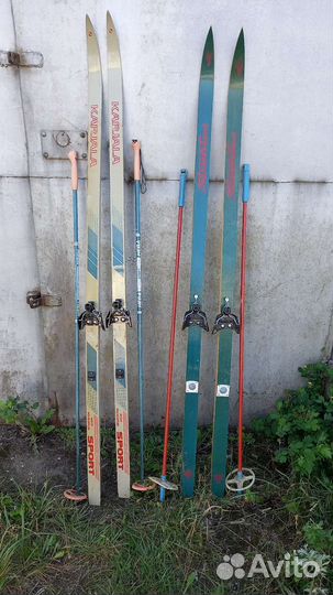 Лыжи беговые, деревянные