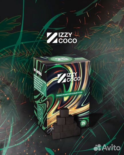 Уголь для кальяна izzy 25мм 72шт 1кг