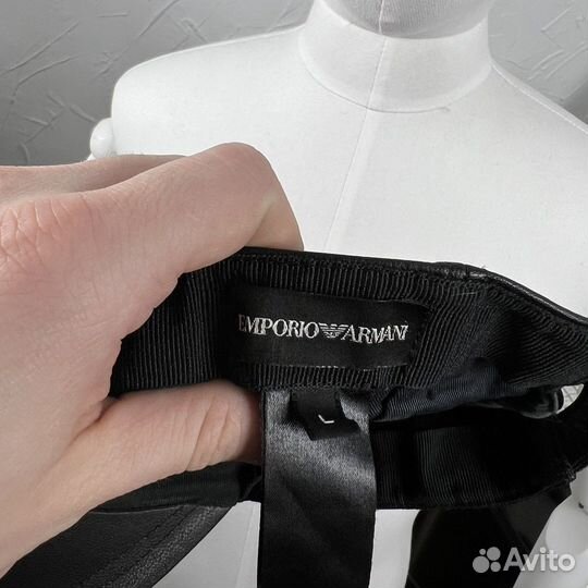 Кожаная Кепка Emporio Armani Оригинал Черная L