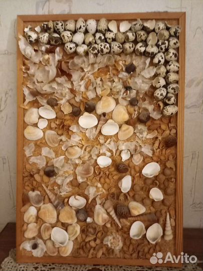 Настенное панно из дерева и других натуральных мат