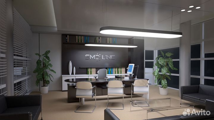 Светодиодная потолочная люстра форма Овал 1200мм