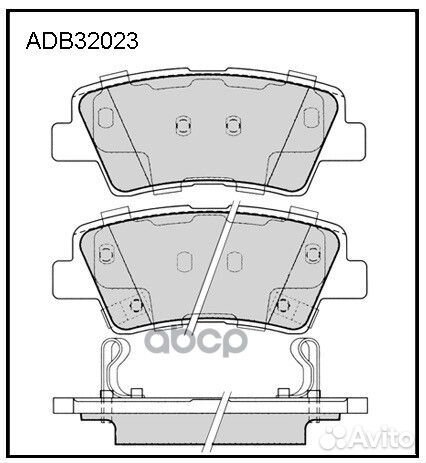 Колодки тормозные дисковые зад ADB32023 allied