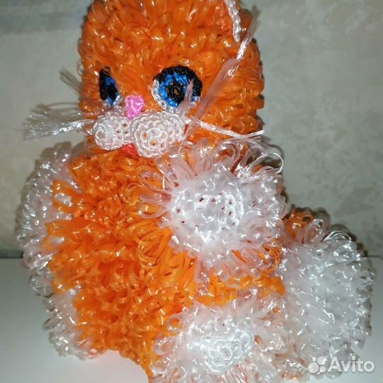 Мочалка-игрушка кошечка