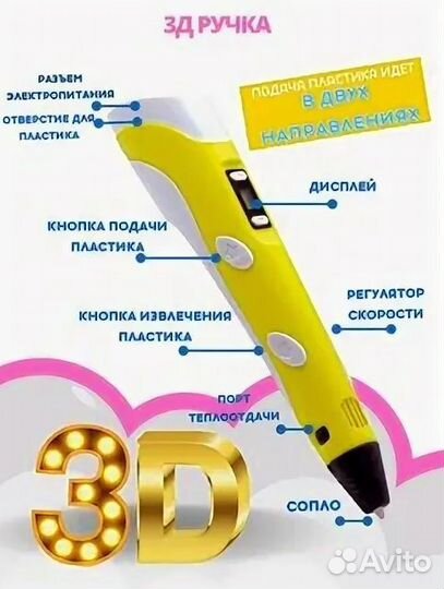3D ручка с набором пластика
