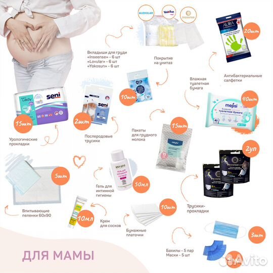 Прозрачная сумка в роддом +43 предмета. Super Mama