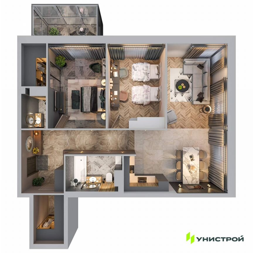 2-к. квартира, 76,7 м², 2/5 эт.
