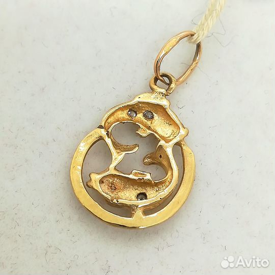 Подвес / 1,25г / Золото585 / фианиты круглые