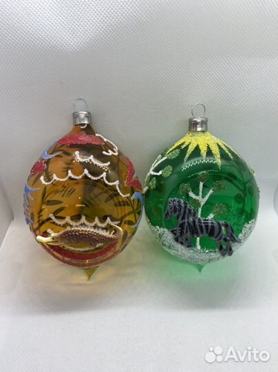 Елочная игрушка. Шар с диорамой. Чехословакия