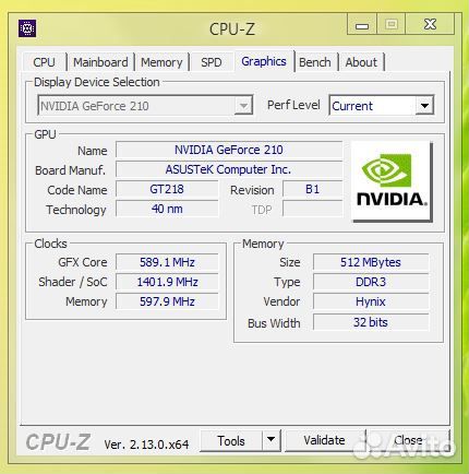 Видеокарта Asus GeForce 210 512Mb