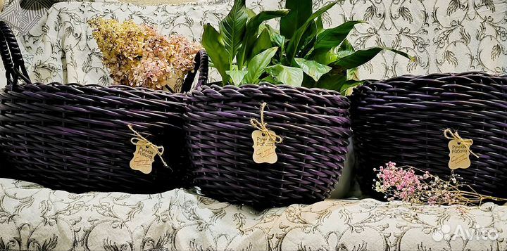 Кашпо из ротанга набор