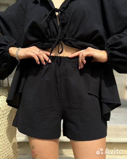 Льняной костюм женский двойка