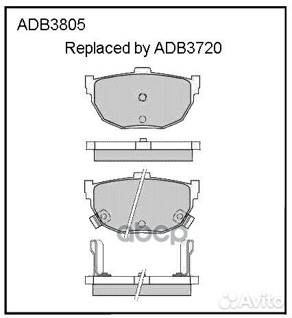 Колодки тормозные дисковые зад ADB3805 BD-3