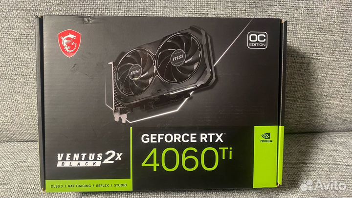 Видеокарта MSI GeForce RTX 4060 Ti ventus 2X