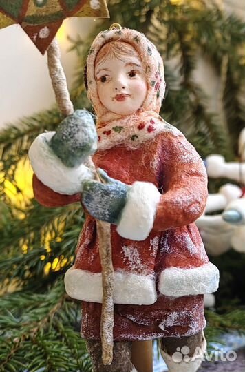 Елочная ватная игрушка 