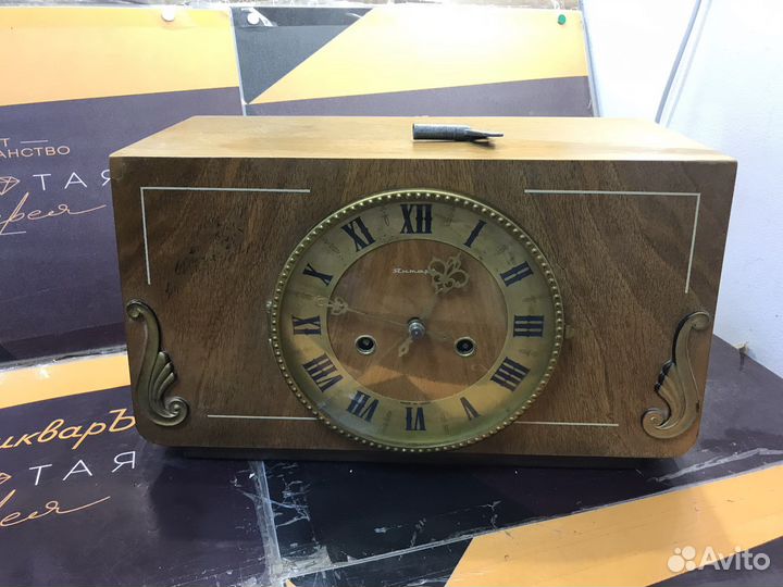 Часы каминные янтарь с боем СССР