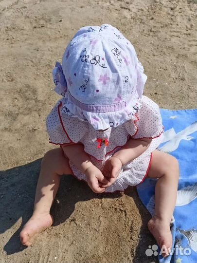 Летние шапочки панамки носочки для девочки до года