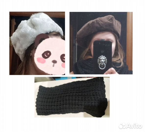 Шапки сувенирные из Питера, Коломны,шарф хомут 1 м