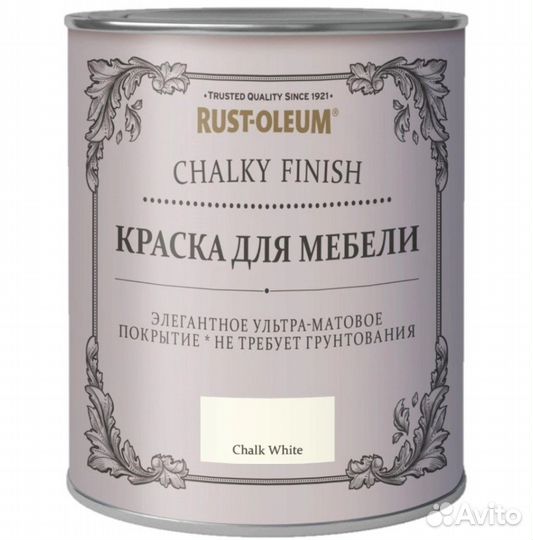 Краска для мебели chalky белый мел 125мл