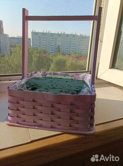 Корзина для создания букета плюс губка