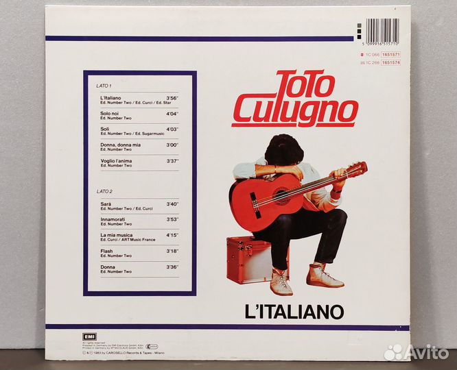 Toto Cutugno – L'Italiano (винил, LP), 1983