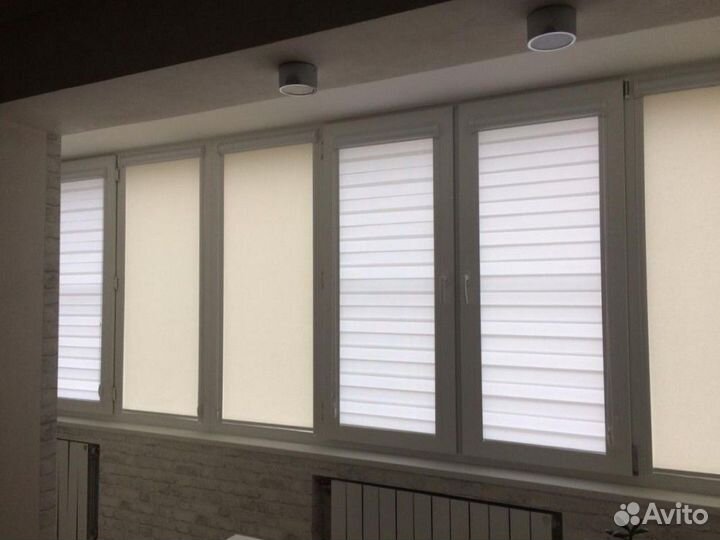 Рулонные шторы день ночь зебра H61944-Т35424