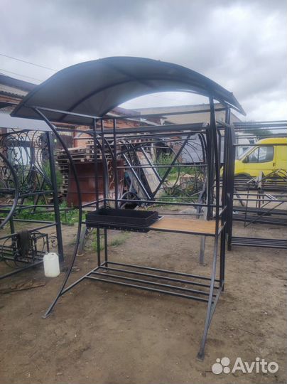 Мангал с крышей проф труба 25*25