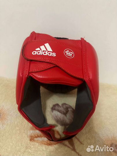 Боксерский шлем и перчатки adidas RED и blue