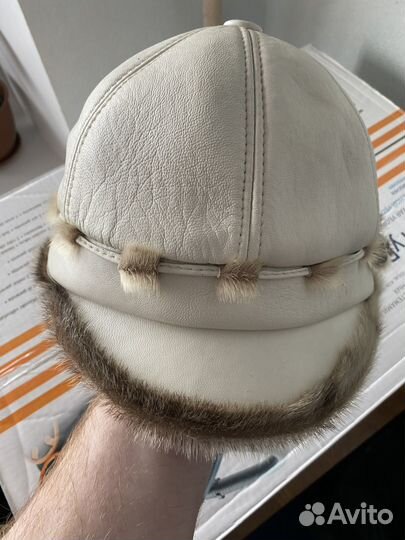 Шапка женская. Кожа норка