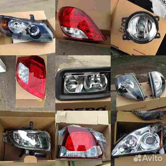 Стекло фары L прямое (под carello) для toyota cari